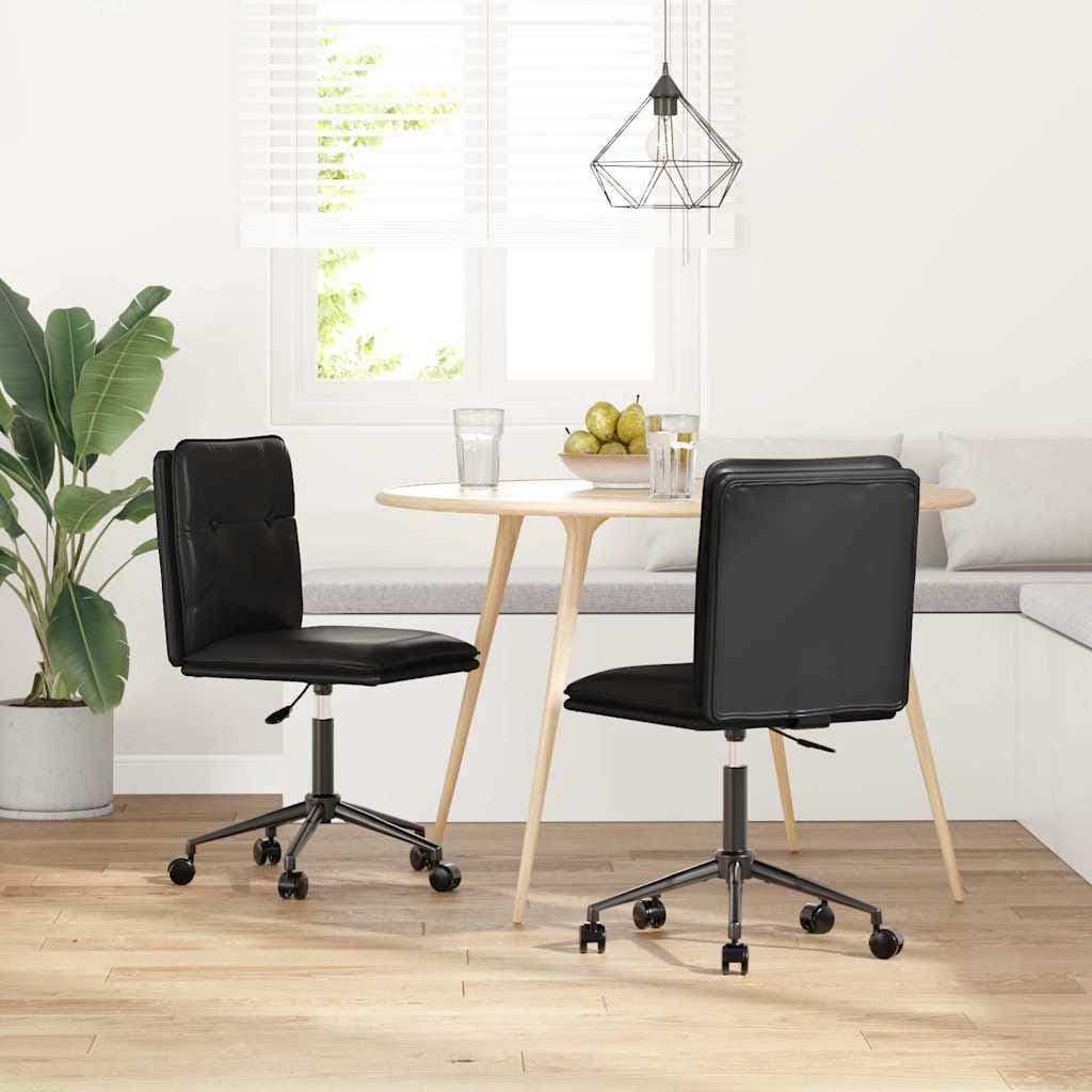 Dining Chairs 2 pcs Black Faux Leather