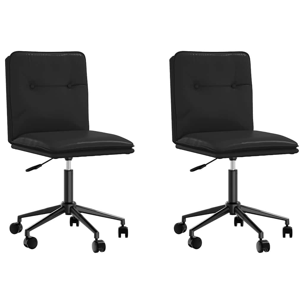 Dining Chairs 2 pcs Black Faux Leather