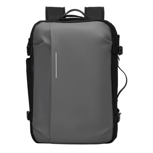 Vacuum Travel Backpack, 65L, Expandable Vacuum Seal Compression Travel Backpack with Pump, with TSA-Approved Lock, Airback Vacpack, Water-Resistant Carry-On Suitcase Luggage, for Business, Gray