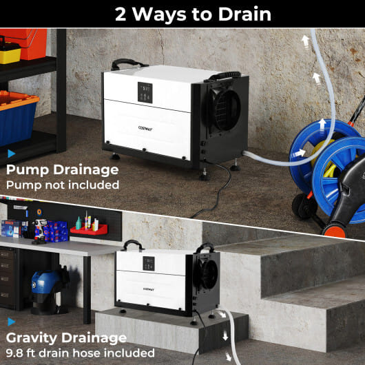 192 Pint Crawl Space Dehumidifier with 3 Modes and 24H Timer-Blue