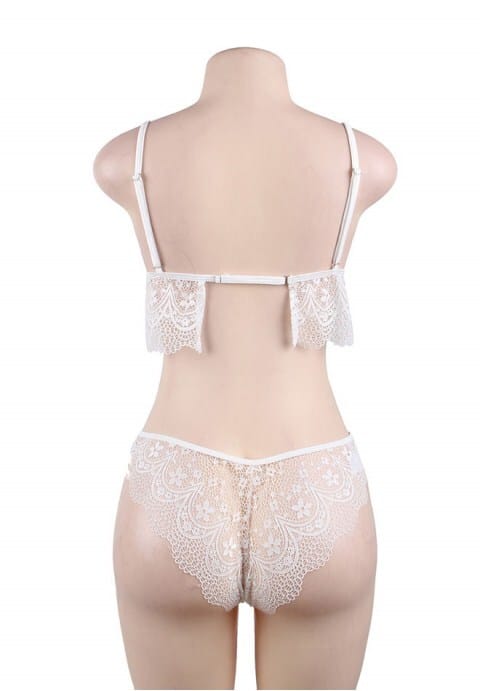 Plus Size Black Lace Temptation 2pcs Bralette Lingerie Set