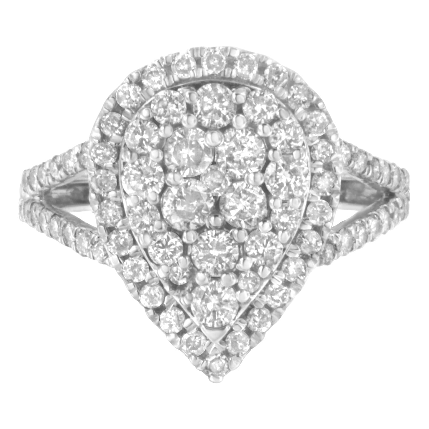 .925 Sterling Silver Diamond Cluster Ring (1 1/2 Cttw, H-I Color, I1-I2 Clarity) - Size 8