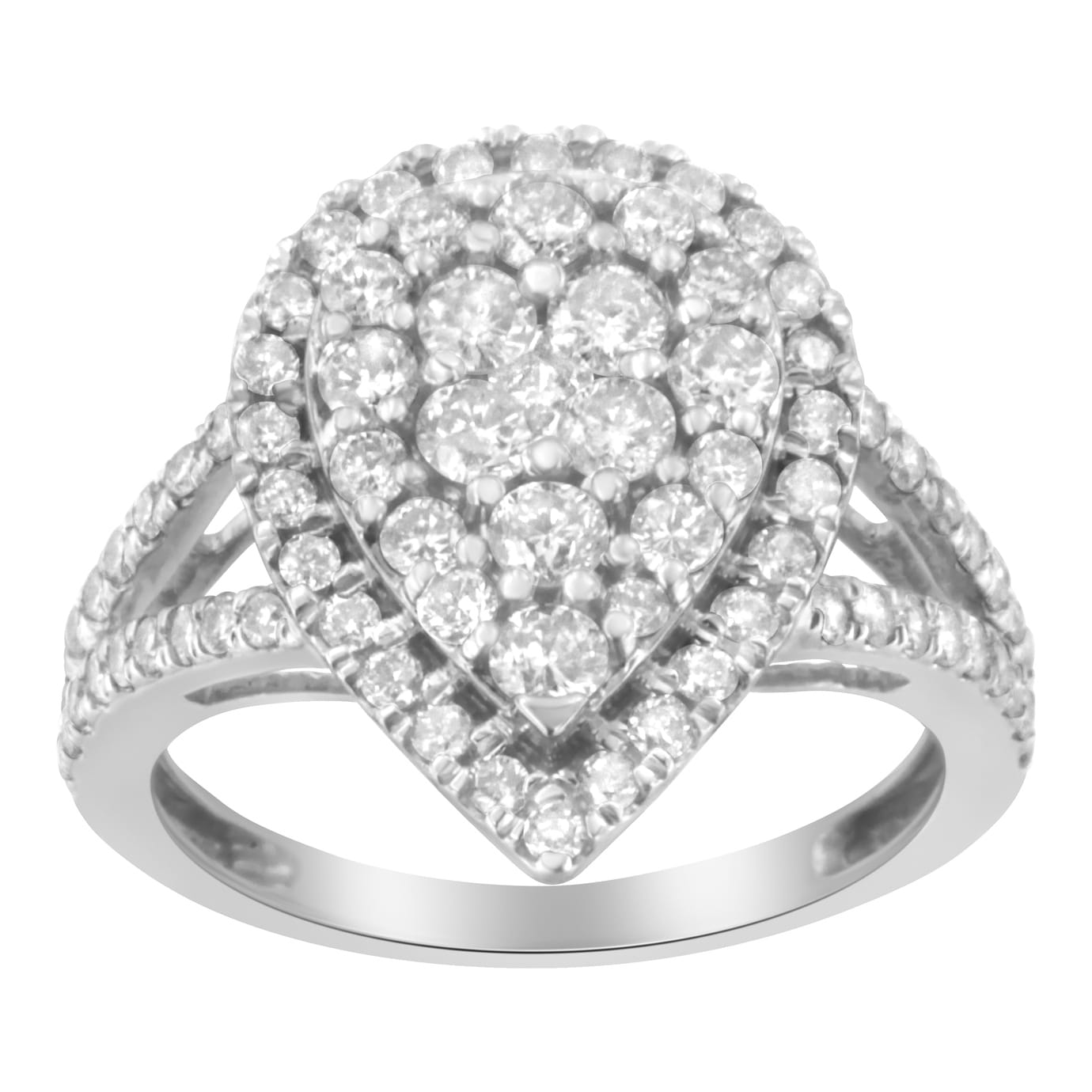 .925 Sterling Silver Diamond Cluster Ring (1 1/2 Cttw, H-I Color, I1-I2 Clarity) - Size 8