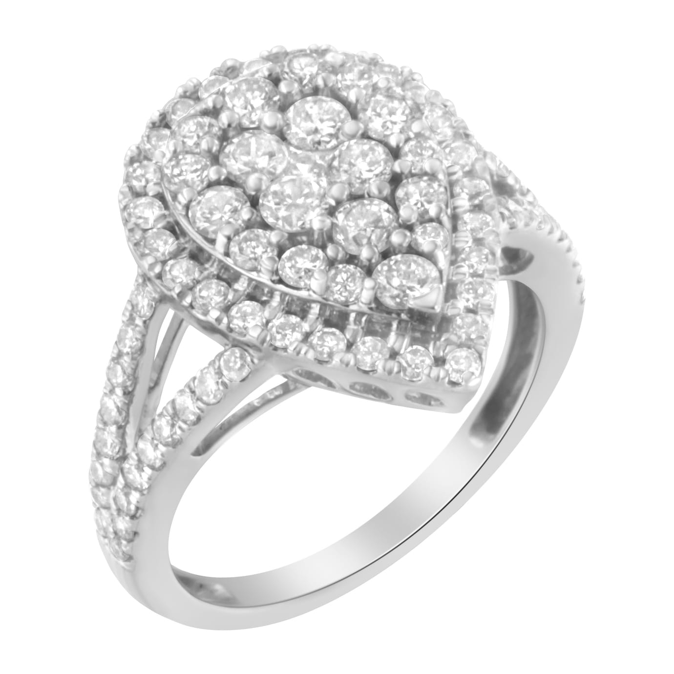 .925 Sterling Silver Diamond Cluster Ring (1 1/2 Cttw, H-I Color, I1-I2 Clarity) - Size 8