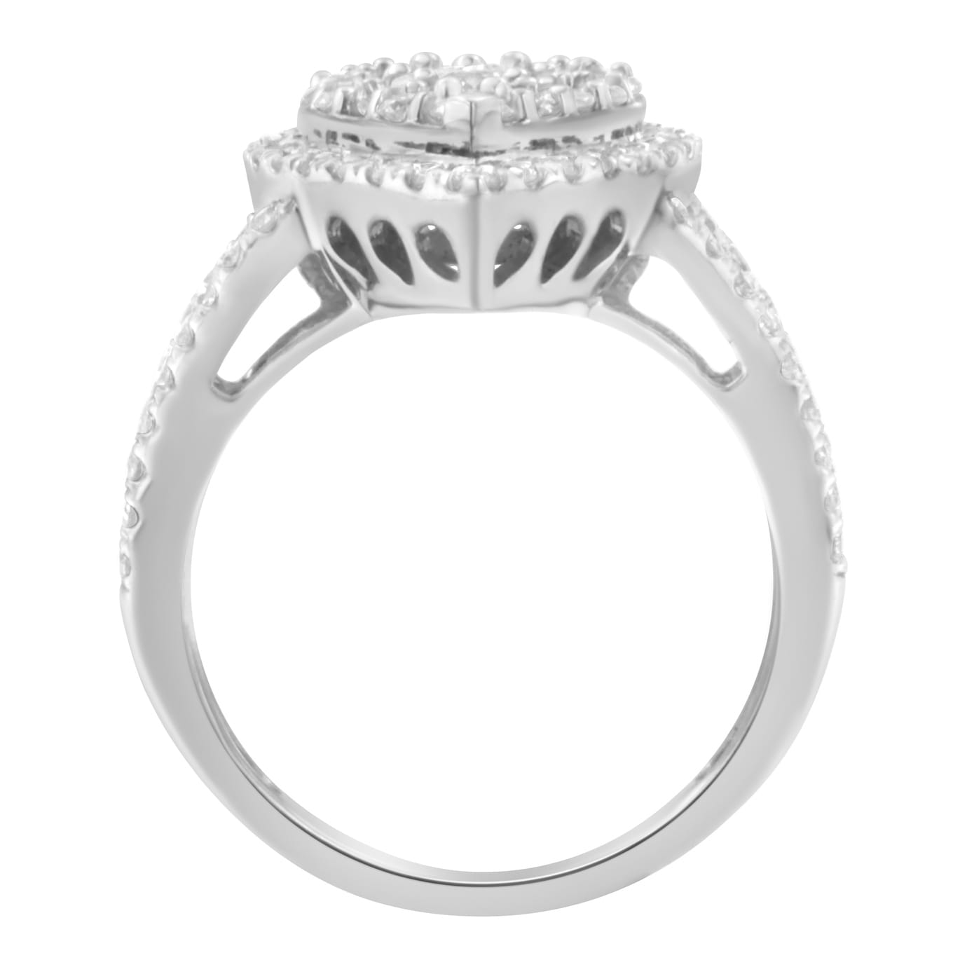 .925 Sterling Silver Diamond Cluster Ring (1 1/2 Cttw, H-I Color, I1-I2 Clarity) - Size 8