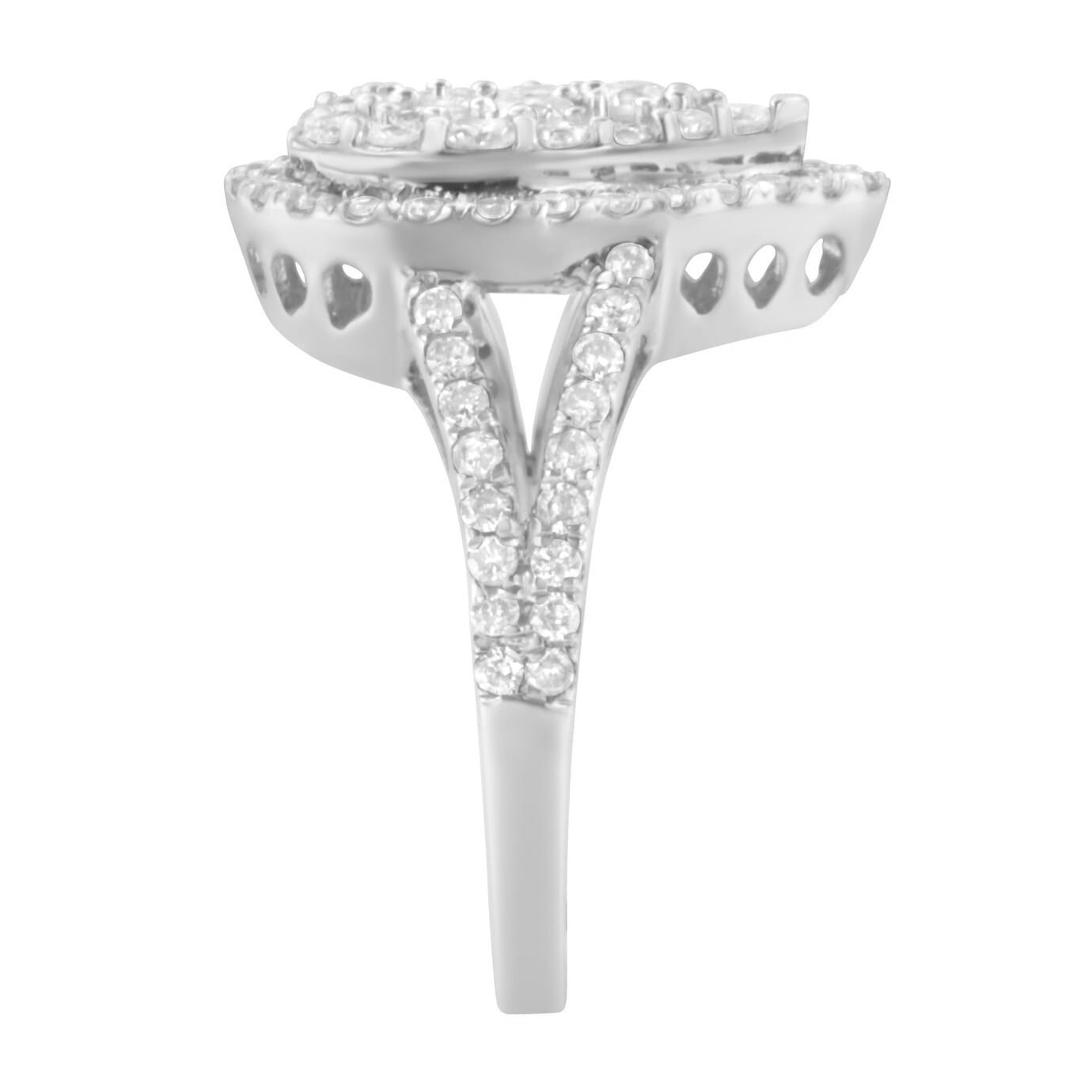 .925 Sterling Silver Diamond Cluster Ring (1 1/2 Cttw, H-I Color, I1-I2 Clarity) - Size 8