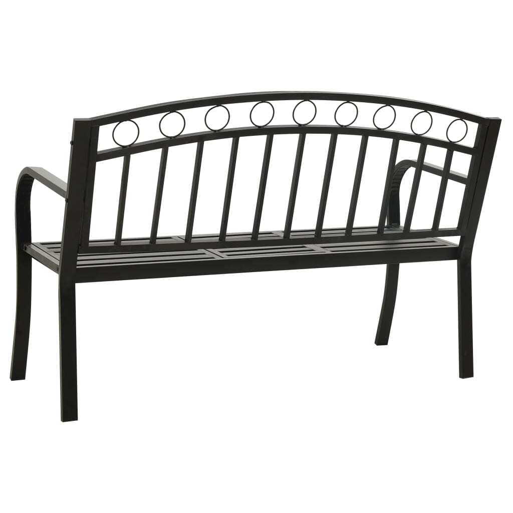 Patio Bench with a Table 49.2" Steel Black