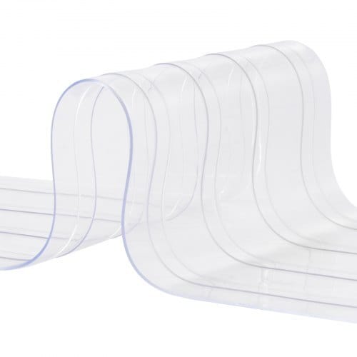 Clear PVC Strip Curtain, 50 ft Length x 8 in Width, Ribbed Plastic Door Strip Bulk Roll, Walk in Freezer Cooler Curtain Strips for Doorways of Supermarket, Garage, Warehouse, Pet Animal House