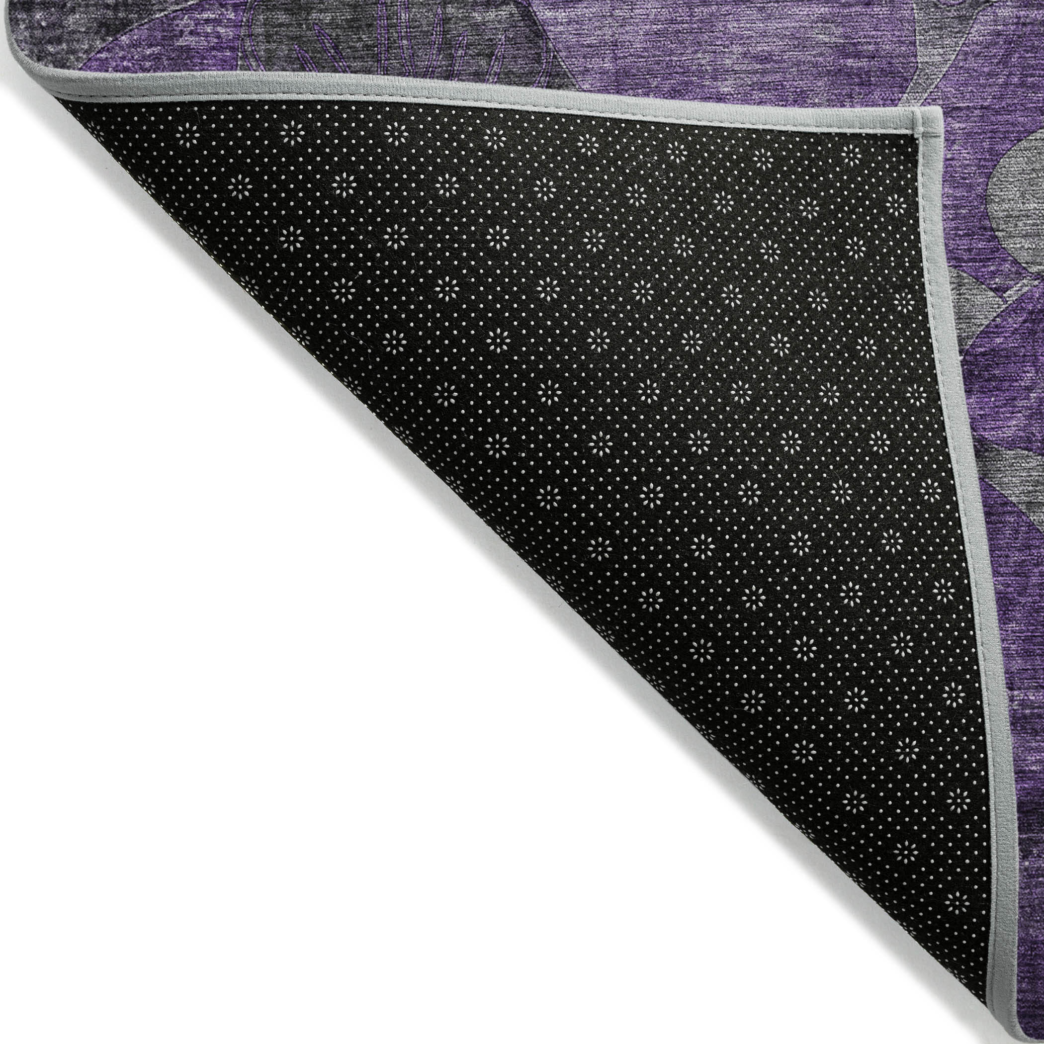 3' X 5' Purple Abstract Washable Indoor Outdoor Area Rug
