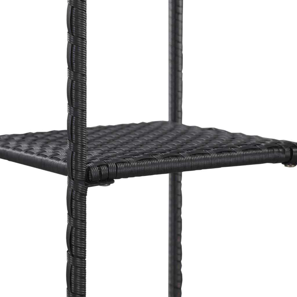 Storage Shelf Black 11.8"x11.8"x47.2" Poly Rattan