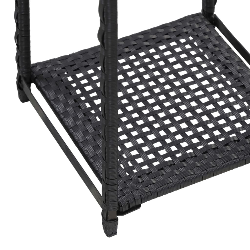Storage Shelf Black 11.8"x11.8"x47.2" Poly Rattan
