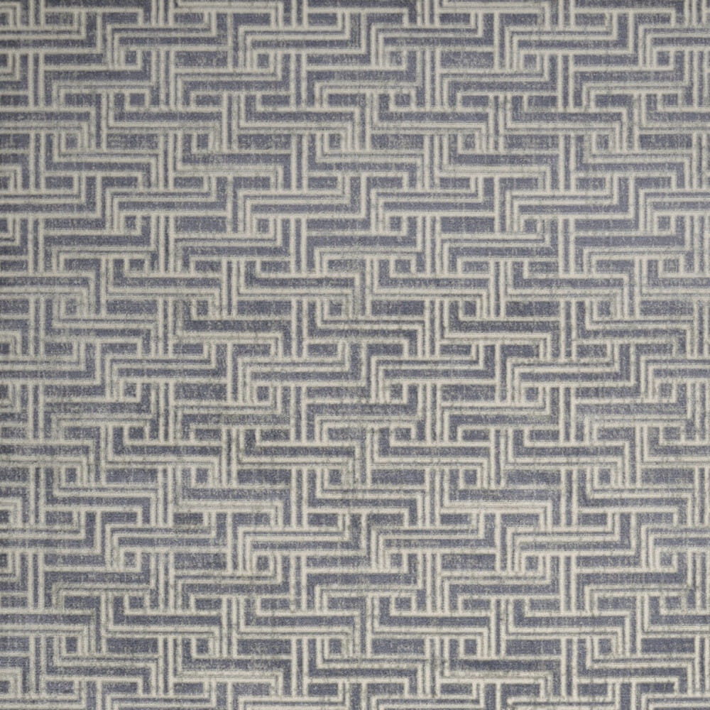 8' X 10' Blue Geometric Distressed Area Rug