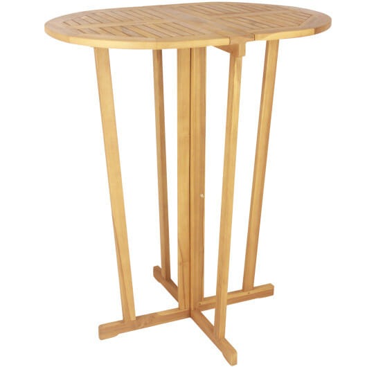 Outdoor Folding Bar Table with Oval Tabletop and Cross Base