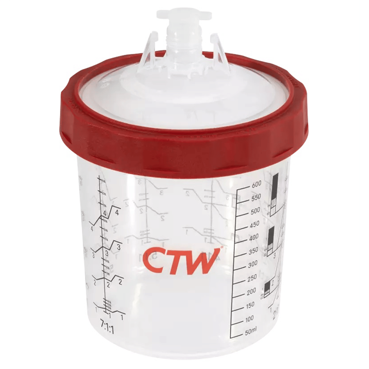 CTW International CS125-180 180ml/6oz Premium Disposable Spray Cup Paint System 125 Micron FIlter (50)