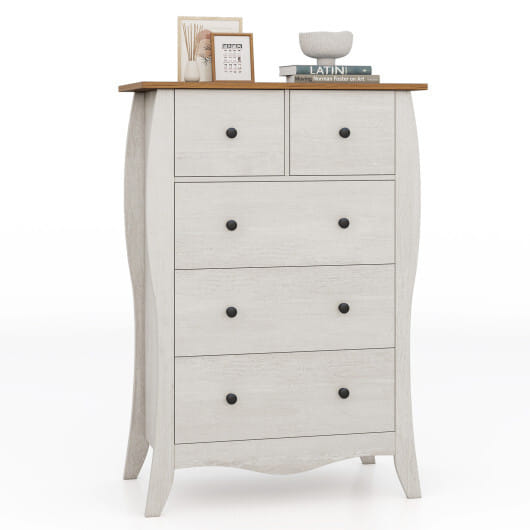 Closet Storage Organizer with 5 Folding Fabric Drawers and Anti-tipping Kit-Gray - Color: Gray