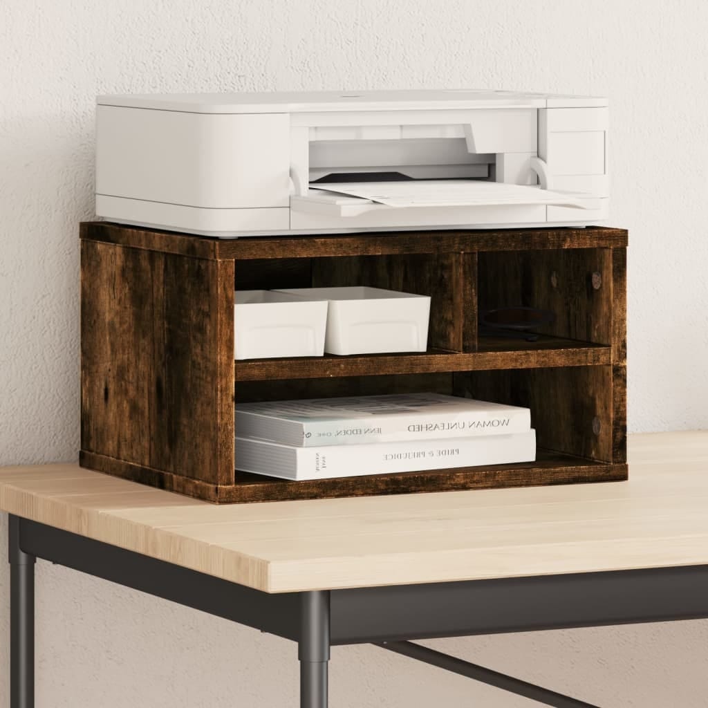 Printer Stand Smoked Oak 15.7"x12.6"x8.9" Engineered Wood