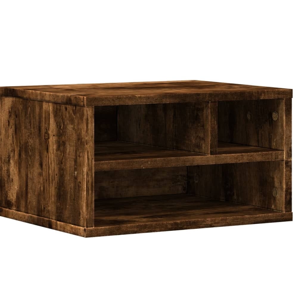 Printer Stand Smoked Oak 15.7"x12.6"x8.9" Engineered Wood
