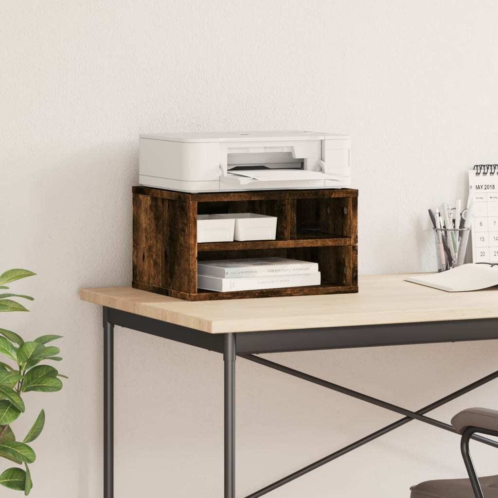 Printer Stand Smoked Oak 15.7"x12.6"x8.9" Engineered Wood