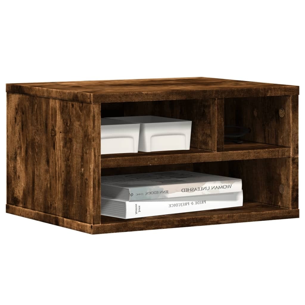 Printer Stand Smoked Oak 15.7"x12.6"x8.9" Engineered Wood
