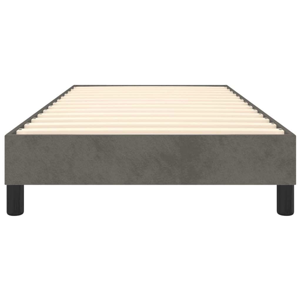 Box Spring Bed Frame Dark Gray Twin Velvet (US Only)