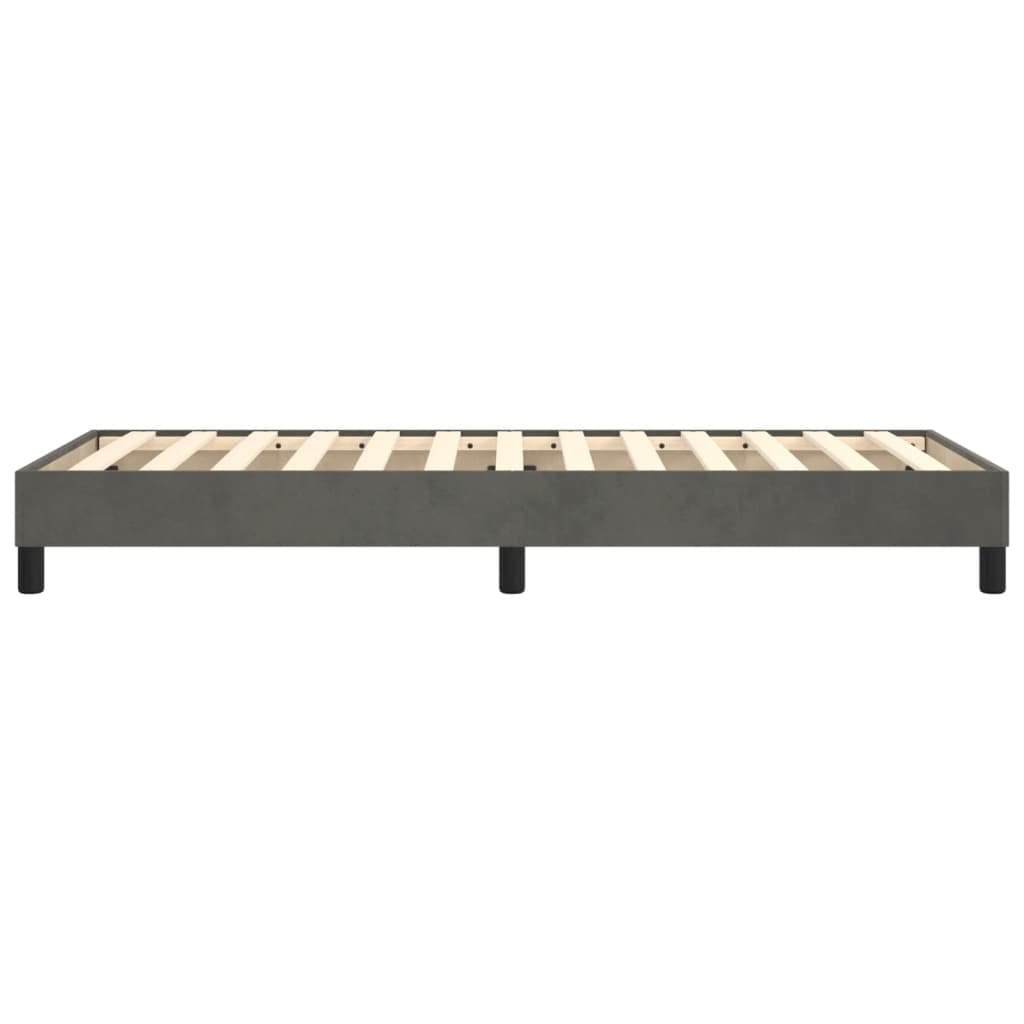 Box Spring Bed Frame Dark Gray Twin Velvet (US Only)
