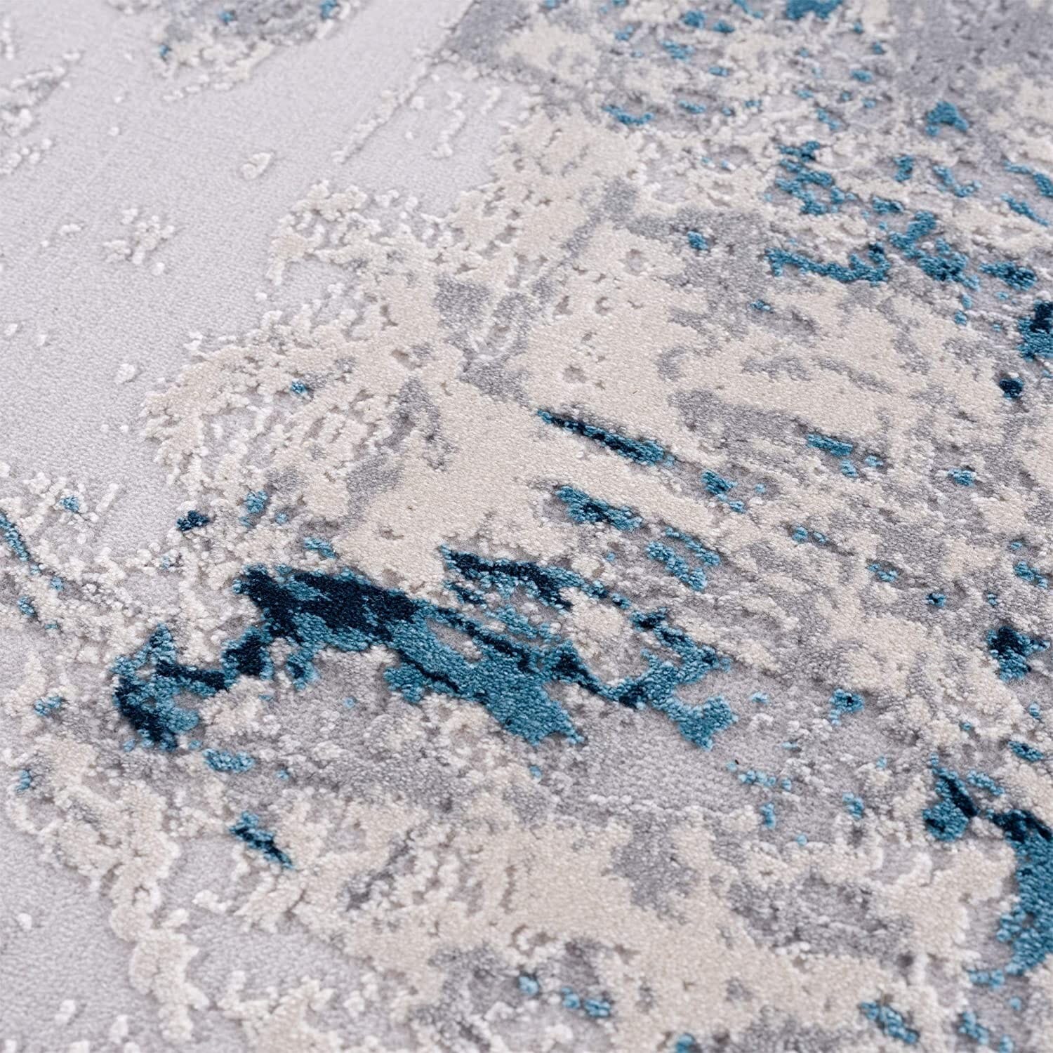 4' X 6' Blue Abstract Dhurrie Area Rug
