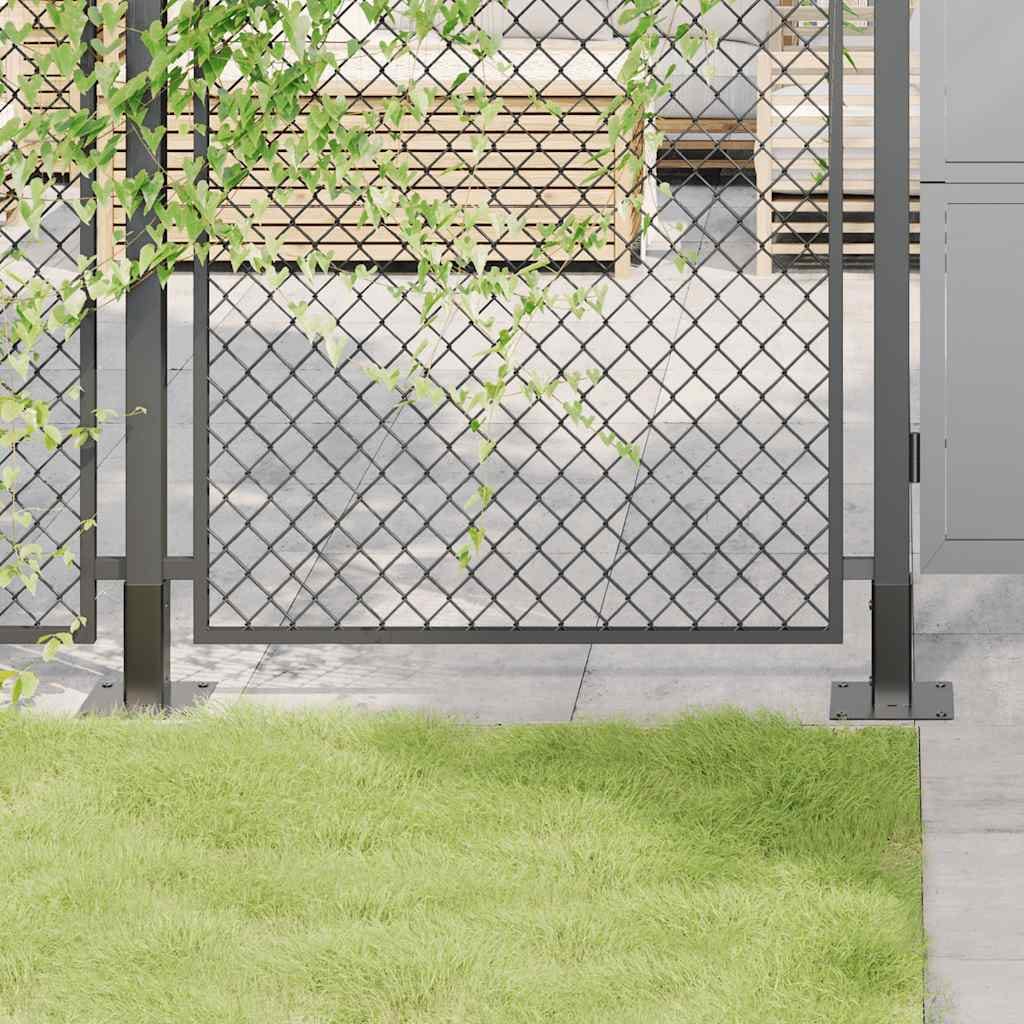Post Bases Square 12 pcs Anthracite 1.81x1.81" Powder-coated Steel