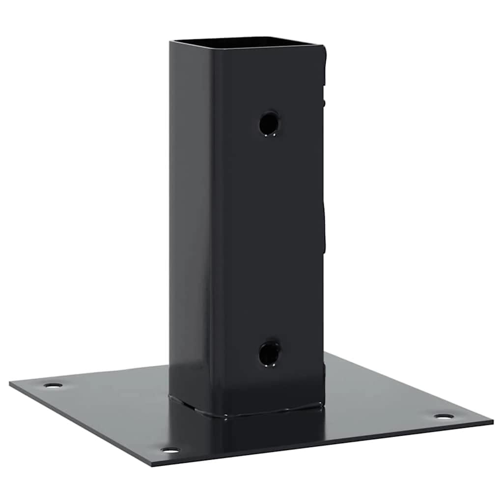 Post Bases Square 12 pcs Anthracite 1.81x1.81" Powder-coated Steel
