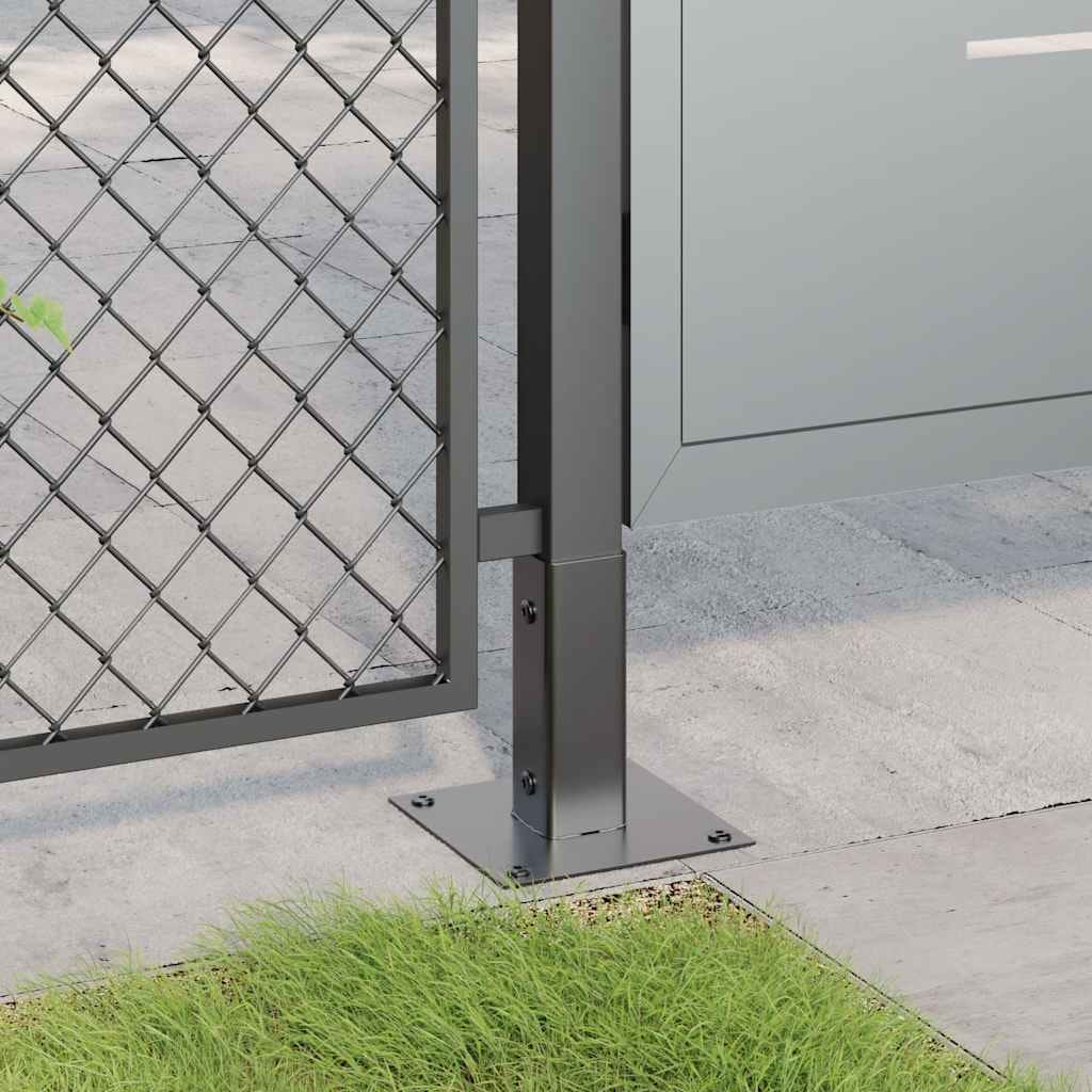 Post Bases Square 12 pcs Anthracite 1.81x1.81" Powder-coated Steel