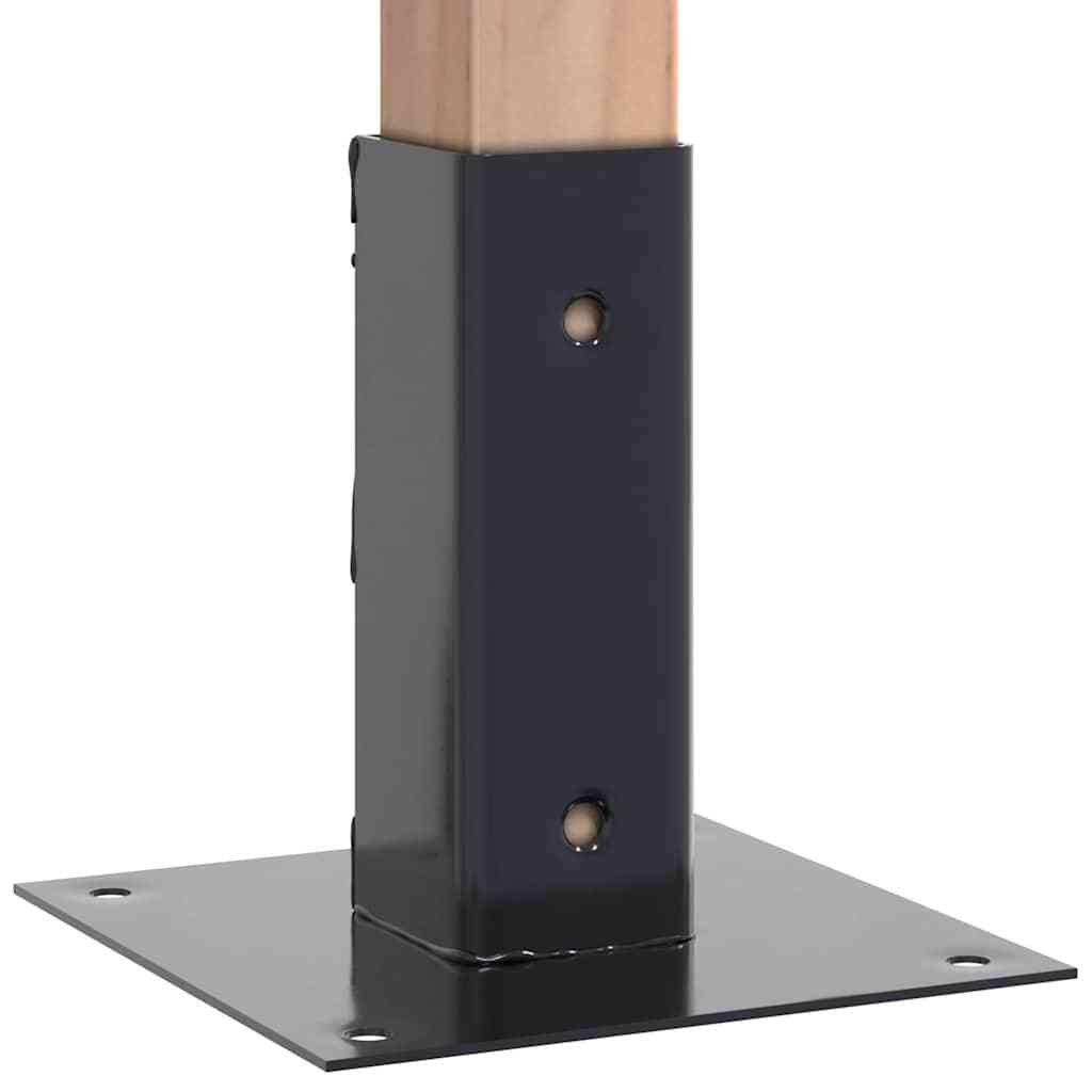 Post Bases Square 12 pcs Anthracite 1.81x1.81" Powder-coated Steel