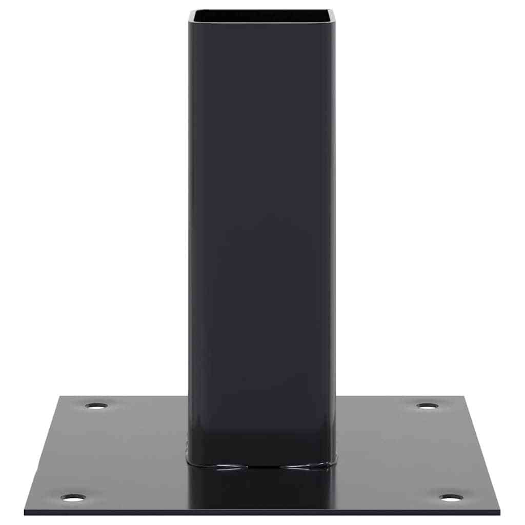 Post Bases Square 12 pcs Anthracite 1.81x1.81" Powder-coated Steel