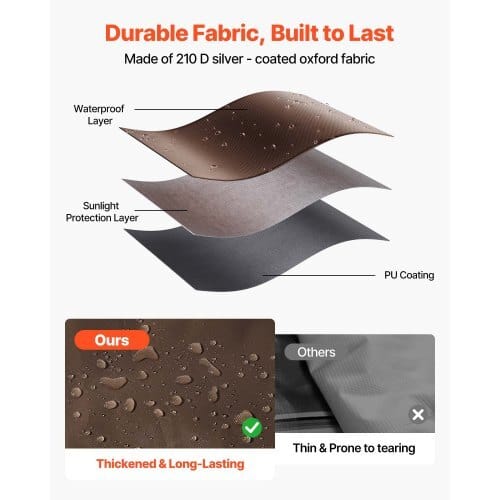 Canopy Sidewalls, 5.67 x 4.85 ft, Canopy Tent Walls with Waterproof and Sunlight Protection Layer, One-Sided Window Design, Fit for Outdoor Event Tents, Vendor Booths (3 Sidewalls Only, Brown)