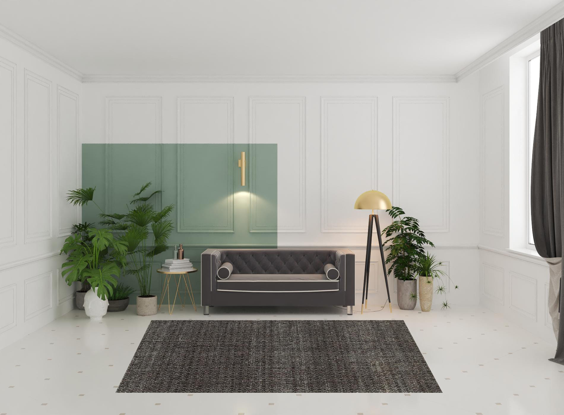 7' X 10' Gray Geometric Power Loom Area Rug