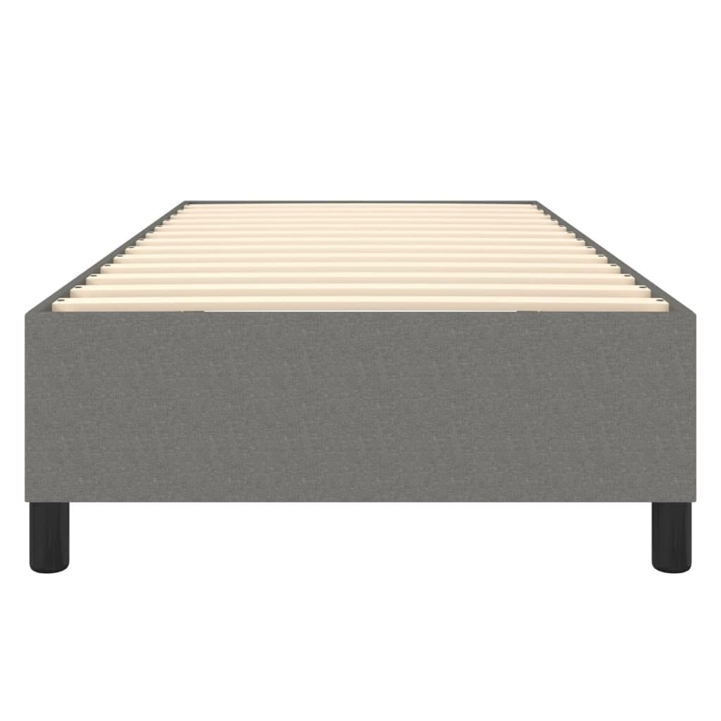 Box Spring Bed Frame Dark Gray Twin XL Fabric (US Only)
