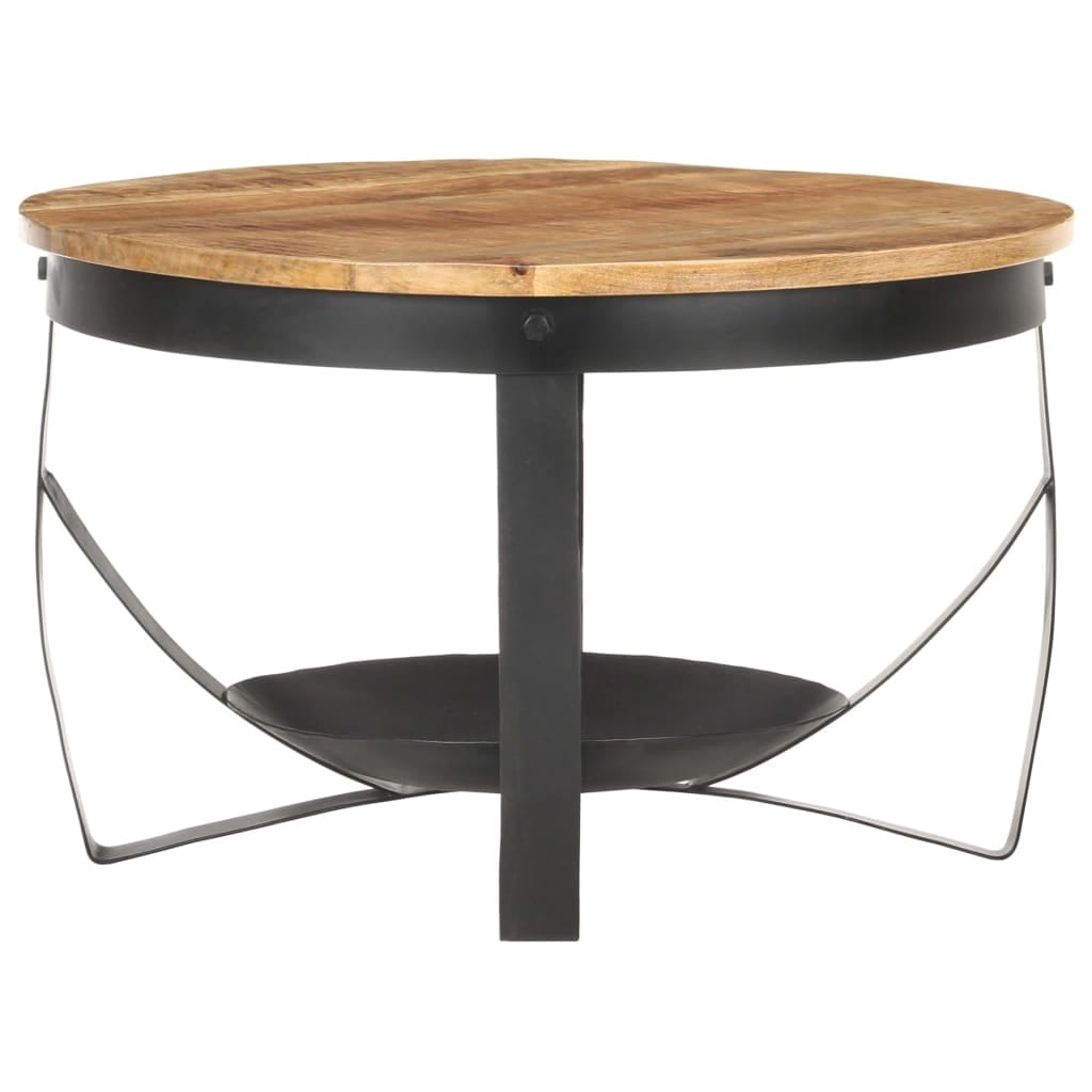 Coffee Table Ø26.8"x16.9" Rough Mango Wood
