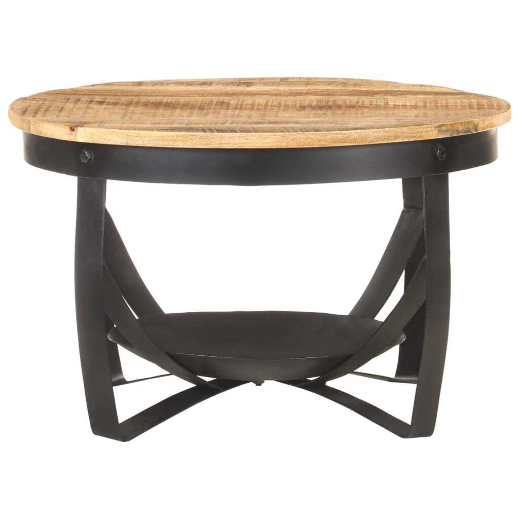 Coffee Table Ø26.8"x16.9" Rough Mango Wood