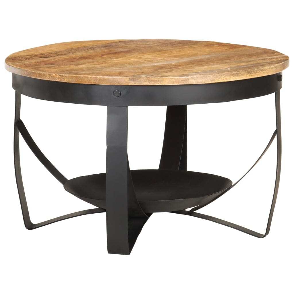 Coffee Table Ø26.8"x16.9" Rough Mango Wood