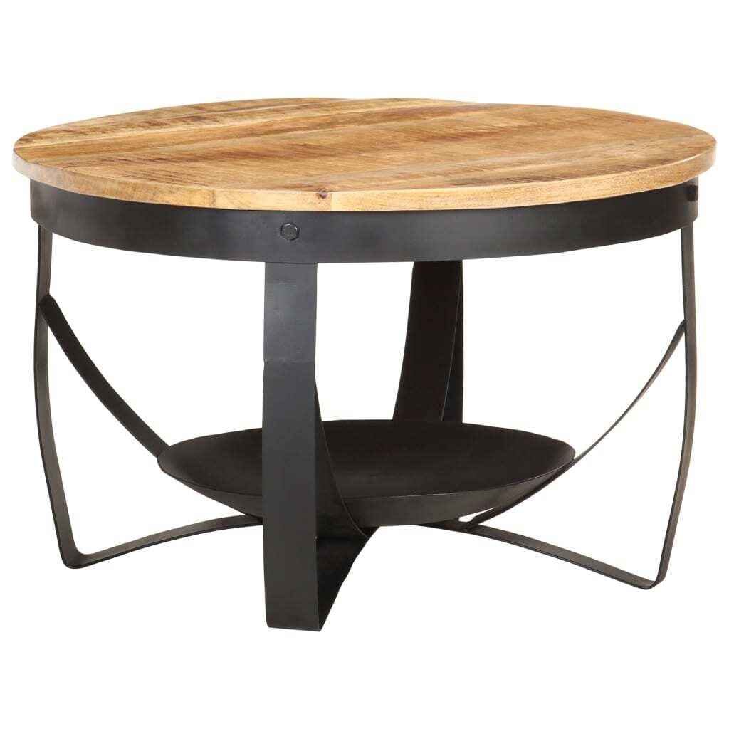 Coffee Table Ø26.8"x16.9" Rough Mango Wood