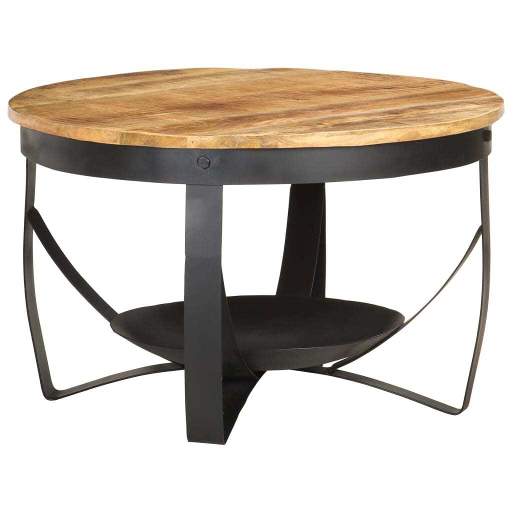 Coffee Table Ø26.8"x16.9" Rough Mango Wood