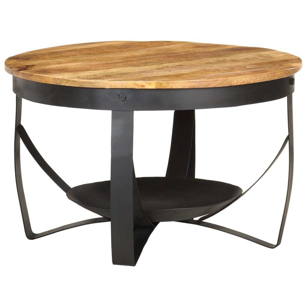 Coffee Table Ø26.8"x16.9" Rough Mango Wood