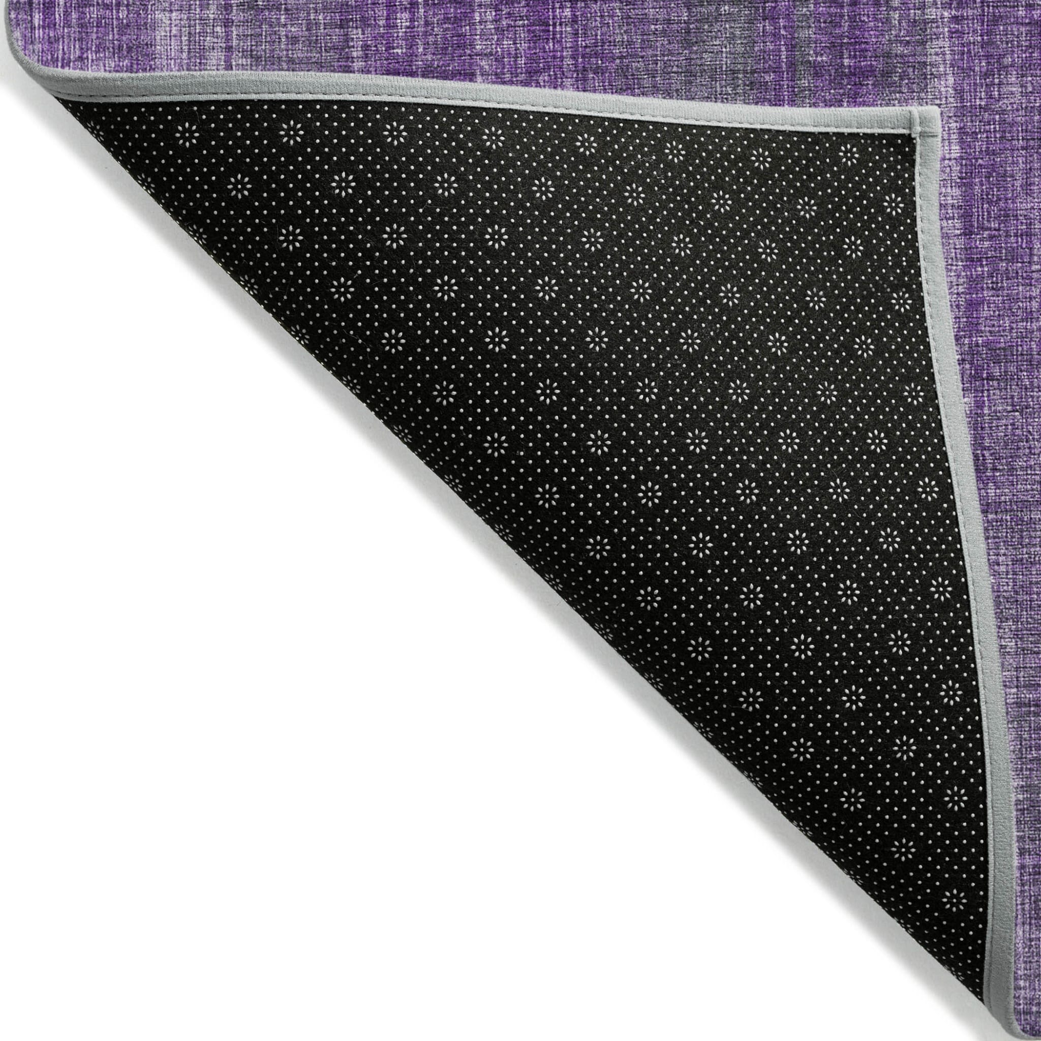 8' X 10' Purple Striped Washable Non Skid Indoor Outdoor Area Rug