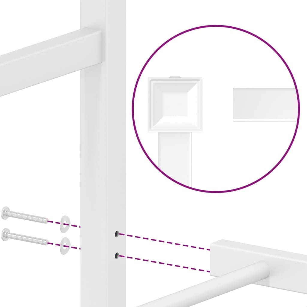 Metal Bed Frame without Mattress with Headboard White 76"x79.9