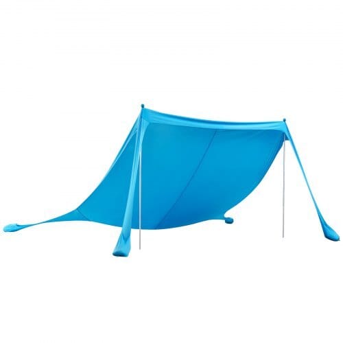 Beach Tent Sun Shelter, UPF50+ Sun Protection, 6.6 ft Tall, 11 x 11 ft, Easy Pop Up Beach Canopy with Sandbags, Stability Poles, Sand Shovels, Portable Shade for Family Outings, Camping, Fishing