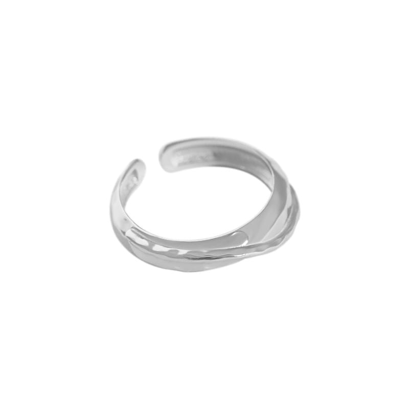 Modern Double Layers Cross 925 Sterling Silver Adjustable Ring