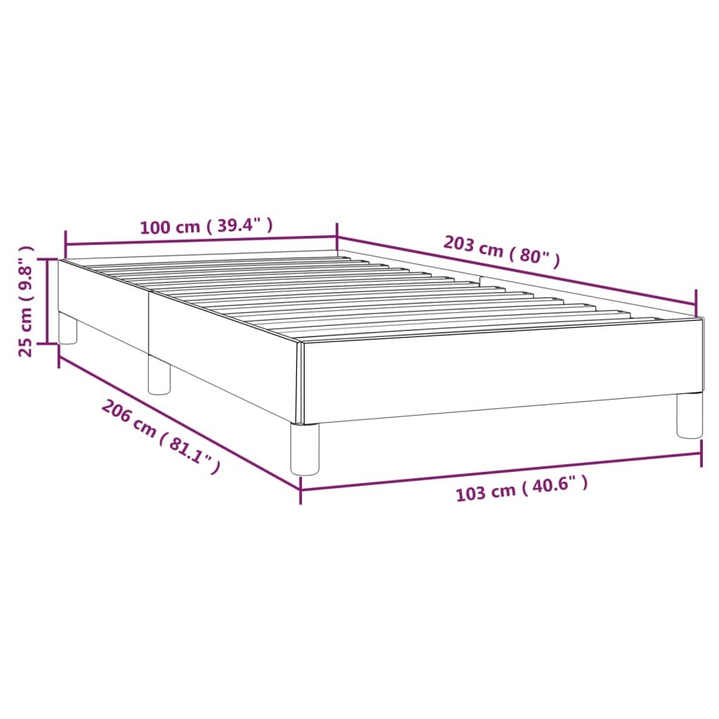 Bed Frame without Mattress Dark Gray 39.4"x79.9" Twin XL Fabric