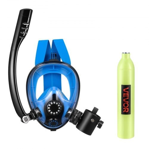 Mini Scuba Tank with Sub-Mask, 0.5L Portable Small Diving Tank for Underwater Breathing, Reusable Lung Diving Cylinder up to 10 Minutes Dive Time, Emergency Rescue Pony Bottle for Snorkeling