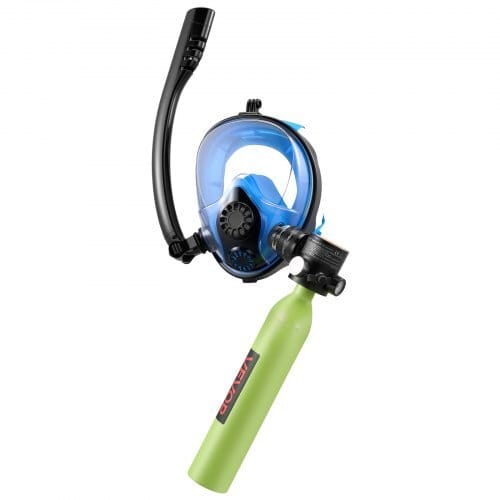 Mini Scuba Tank with Sub-Mask, 0.5L Portable Small Diving Tank for Underwater Breathing, Reusable Lung Diving Cylinder up to 10 Minutes Dive Time, Emergency Rescue Pony Bottle for Snorkeling