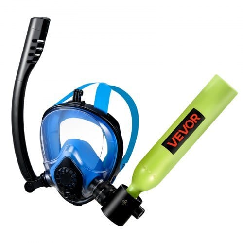 Mini Scuba Tank with Sub-Mask, 0.5L Portable Small Diving Tank for Underwater Breathing, Reusable Lung Diving Cylinder up to 10 Minutes Dive Time, Emergency Rescue Pony Bottle for Snorkeling
