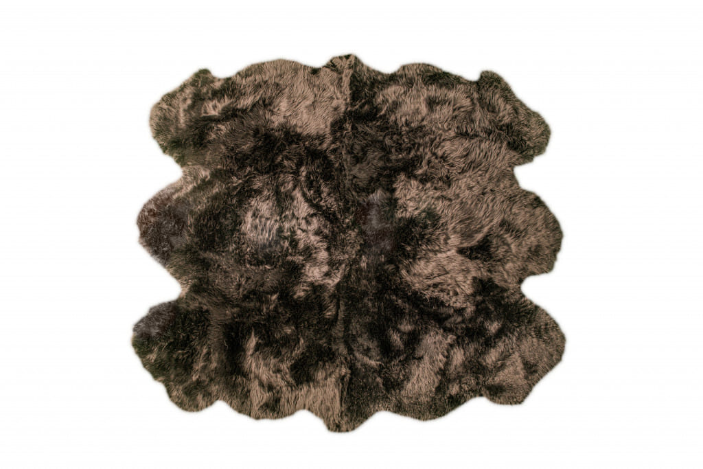 5' X 6' Chocolate Wool Sheepskin Handmade Area Rug