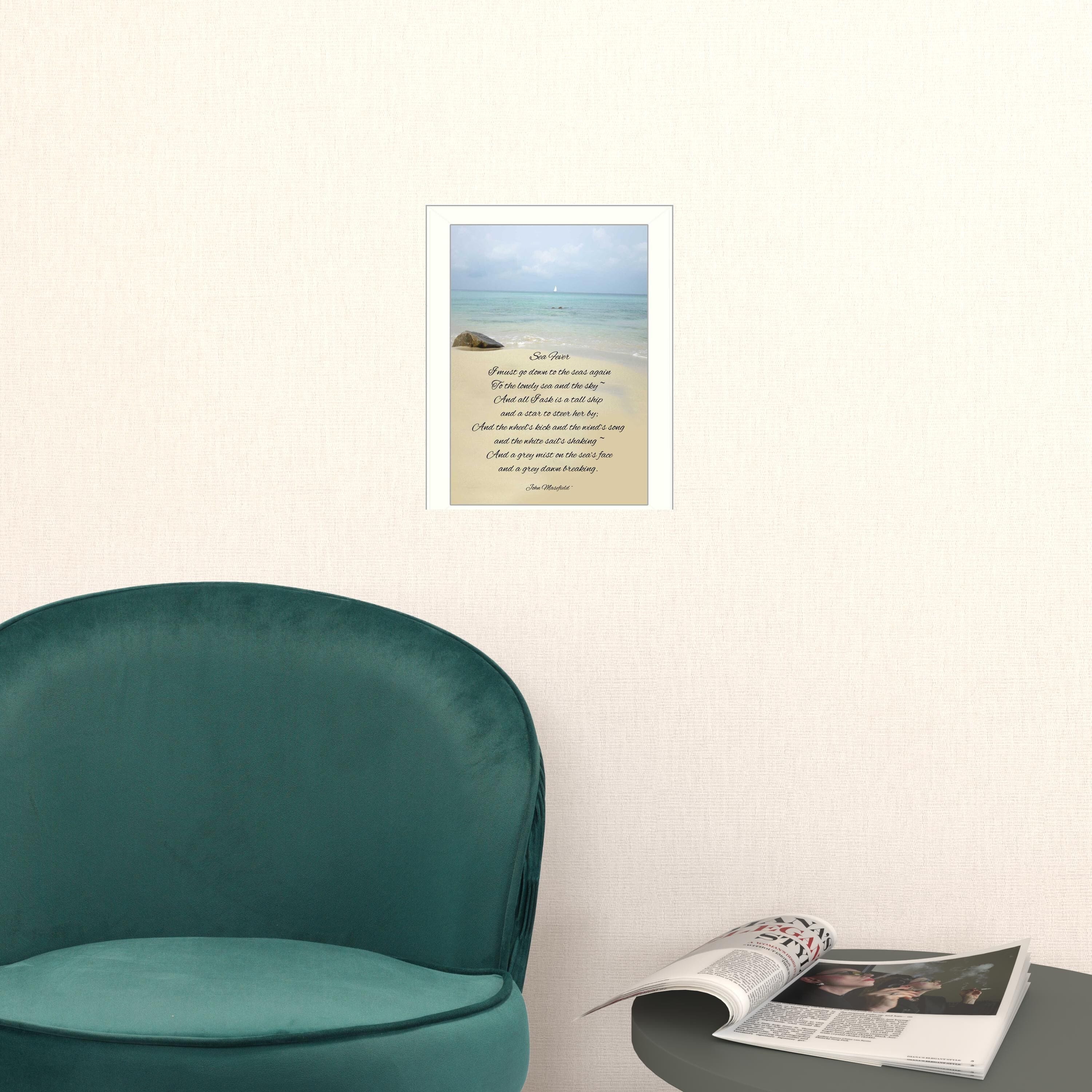 Sea Fever White Framed Print Wall Art